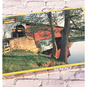 Kodacolor 1000 Piece Puzzle Erb's Covered Bridge, Vintage, Sealed New